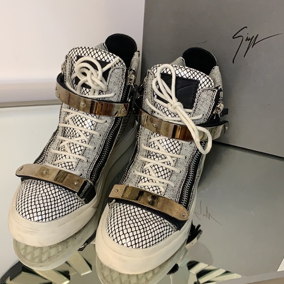 Authentic Giuseppe Zanotti Mesh-Print High-TopS - Picture 2 of 11
